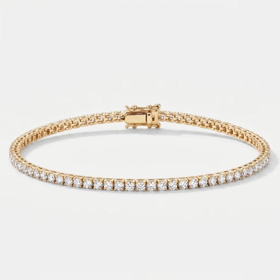 Thin Tennis Bracelet in 18K gold or silver finish